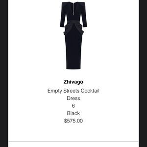 Zhivago Black Long Sleeve Dress